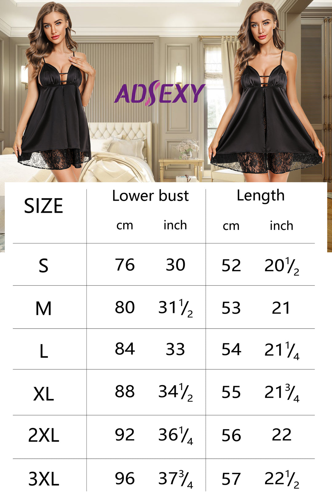 Adsexy Sexy Slip Silk Sleepwear Lace Chemise Bridal Babydoll