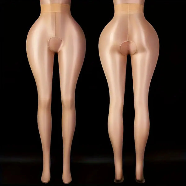 New style suspender stockings, sexy nude sheer open-crotch tights