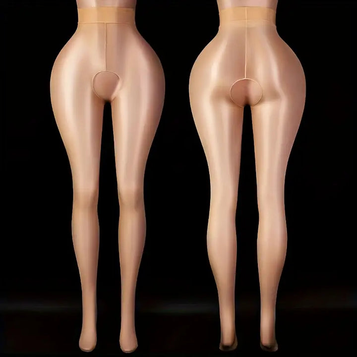 New style suspender stockings, sexy nude sheer open-crotch tights