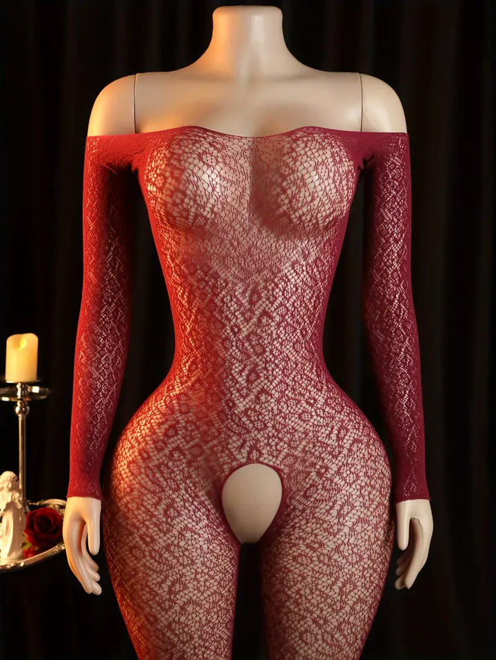Sexy Bodystocking Fishnet Lingerie Bodysuit One-Piece Jacquard Hollow Stockings And Netsuits Ladies Erotic Costumes Erotic One-Piece Suits, Bodystocking
