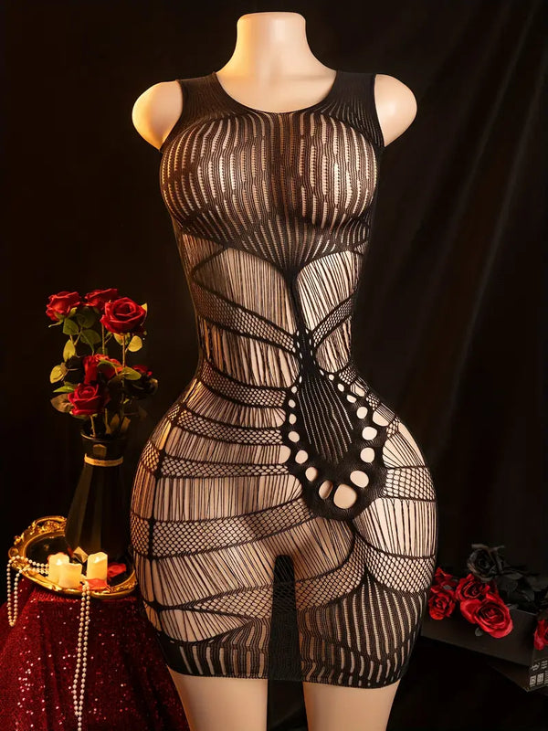 Sexy Lingerie Jacquard One-piece Sexy Mesh Sexy Bodystocking Fishnet