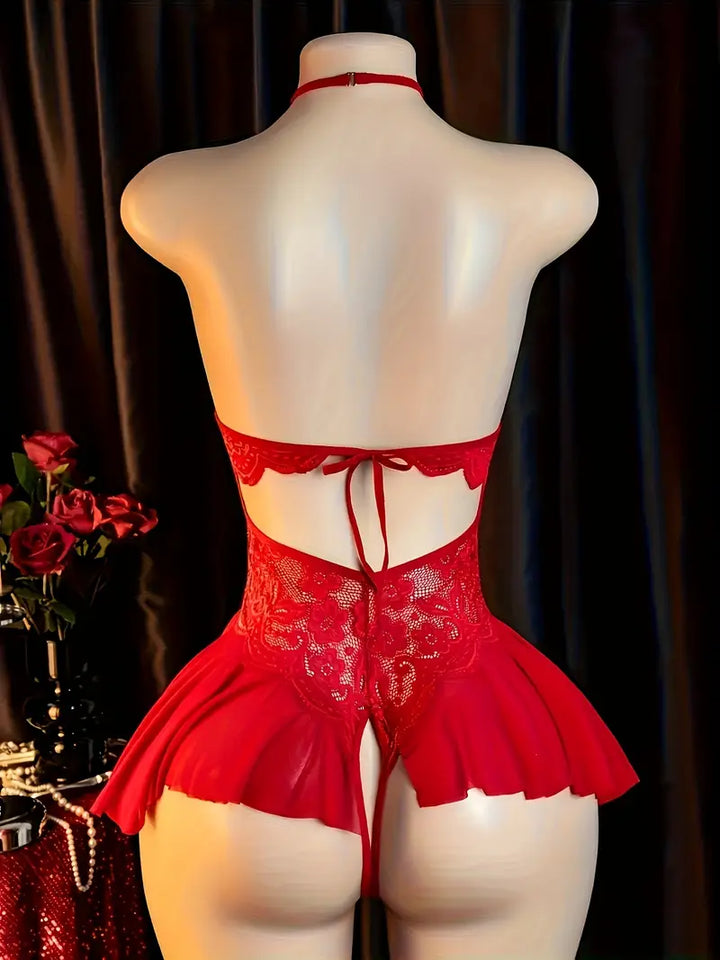 Plus size sex fun lingerie lace wall strap jumpsuit suspender see-through open strap free temptation tights new pajamas date battle robe bed passion suit bold erotic costume exposure exotic seductive lingerie lace-up size adjustable