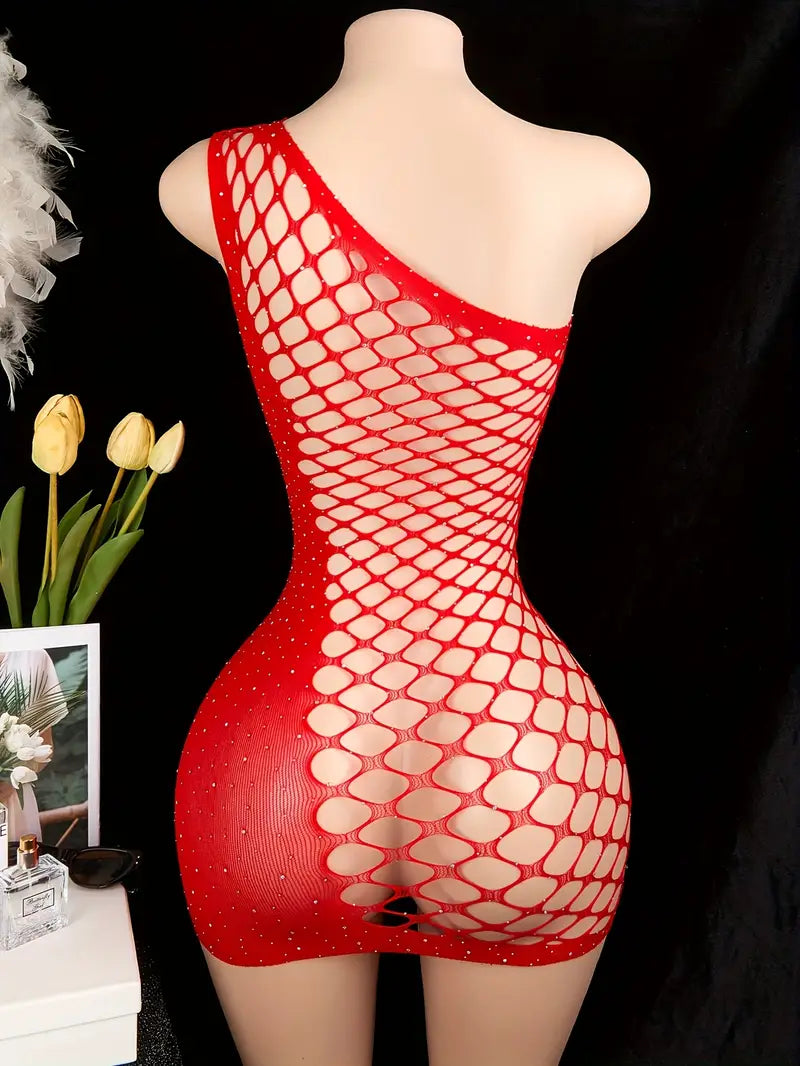 Erotic openwork mesh red underwear stockings seduce women plus size free black silk crotch adult products flirt new sexy
