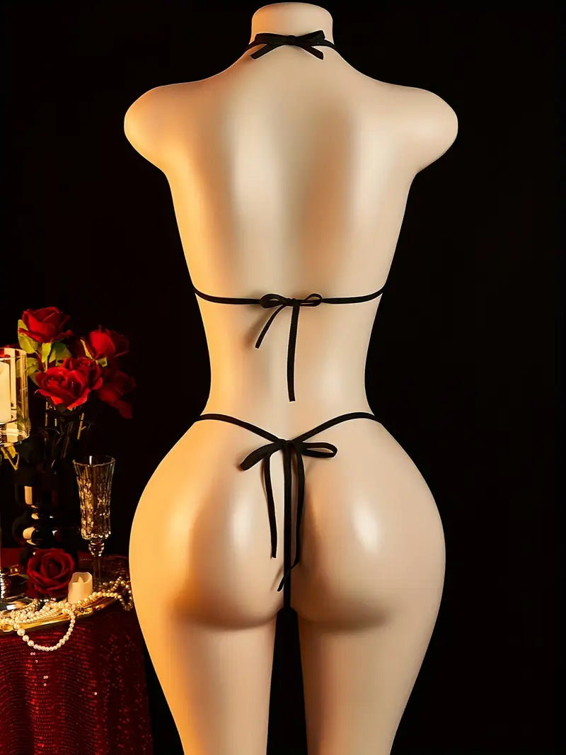 Sexual Erotic Lingerie Three-Point Black Stripless Temptation Valentine's Day New Pajamas Dating Battle Robe Bed Passion Suit Women Sexy Lingerie And Panties Bold Erotic Outfits Reveal Exotic Seductive Lingerie