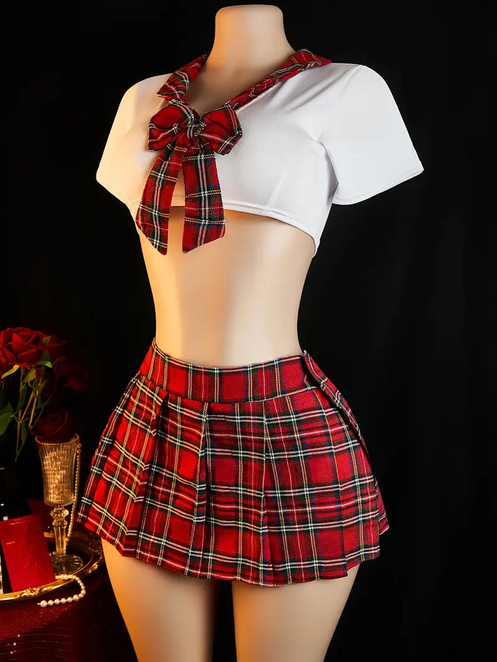 Sexy Lingerie Skirt Set Temptation Classic Plaid Lingerie Skirt Set Role Play Sexy Erotic Costumes Role Play Sexy Set
