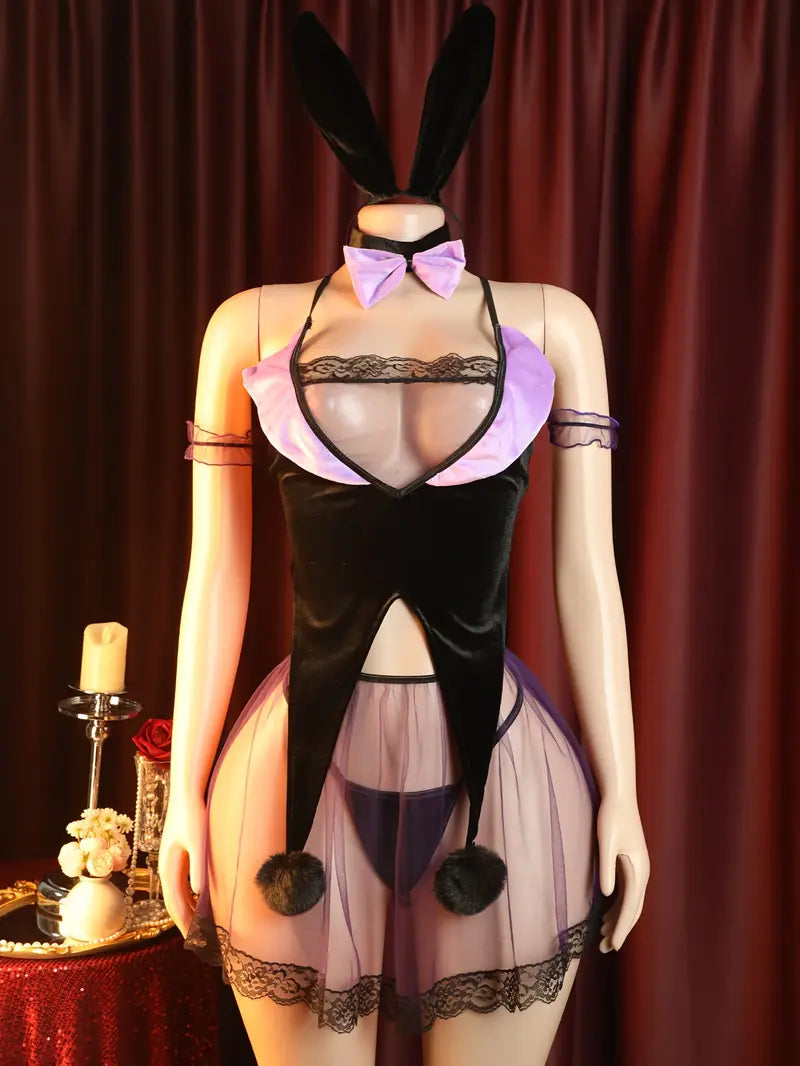Sexy Lingerie Set Tempting See-Through Top Skirt Set Halloween Role Play Ladies Erotic Costumes Sexy Uniforms, Role Plays