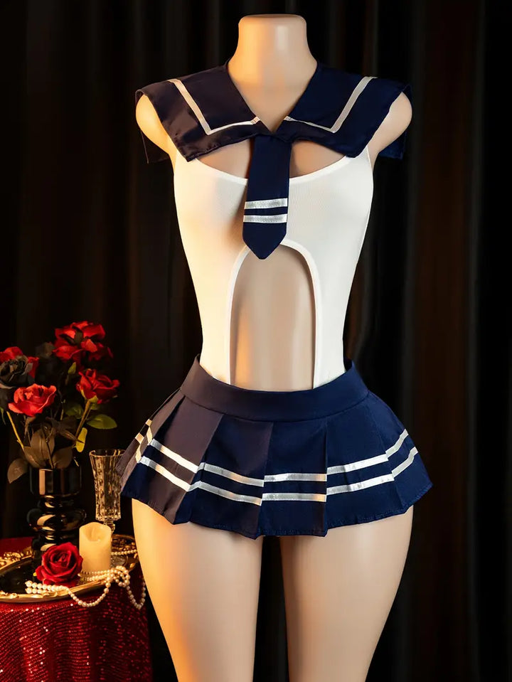 Sexy Lingerie Bodysuit Pure Love Hollow Dresses Uniform Sets Ladies Erotic Costumes Erotic Uniforms Role Play