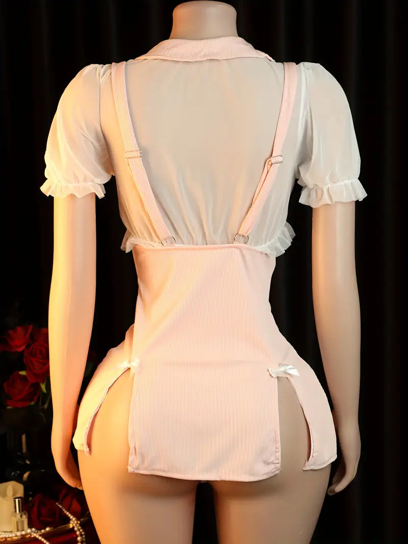 Sexy Dress Set, Seductive See-Through Dress, Little Nurse Uniform, Role-Playing Women's Erotic Uniform, Role-Playing