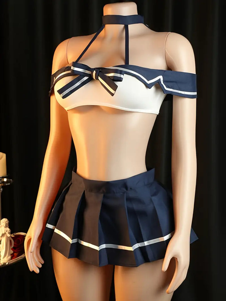 Erotic underwear new sexy pure desire nightclub JK uniform pleated skirt bandeau temptation suit date battle robe breastless dress bed free passion pajamas pure uniform set