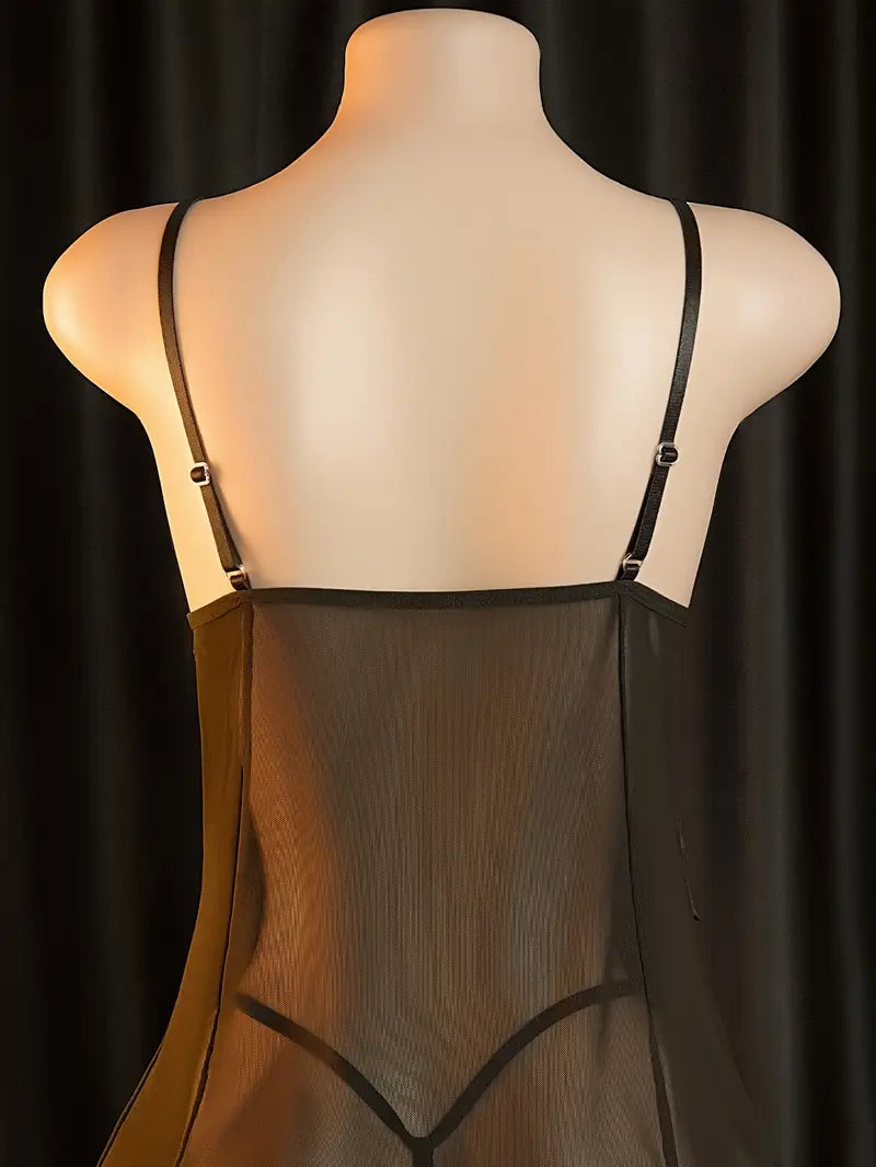 New sexy nightgown with floral lace and sheer design, bed passion nightgown set includes skirt and panties