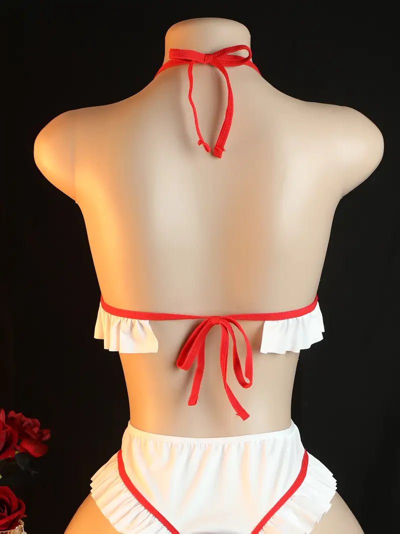 Two exotic women's jumpsuits, hot dancing nurse suit open-chest jumpsuit, cosplay crotch jumpsuit with nurse hat