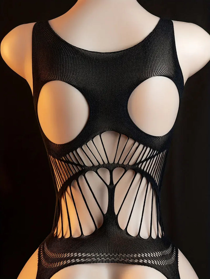Sexy Bodystocking Bodysuit Lingerie Temptation Hollow Out Sheer Flower Printed Bustless Body Stockings Women'S Erotic Costumes Erotic Bodysuit,Body Stockings