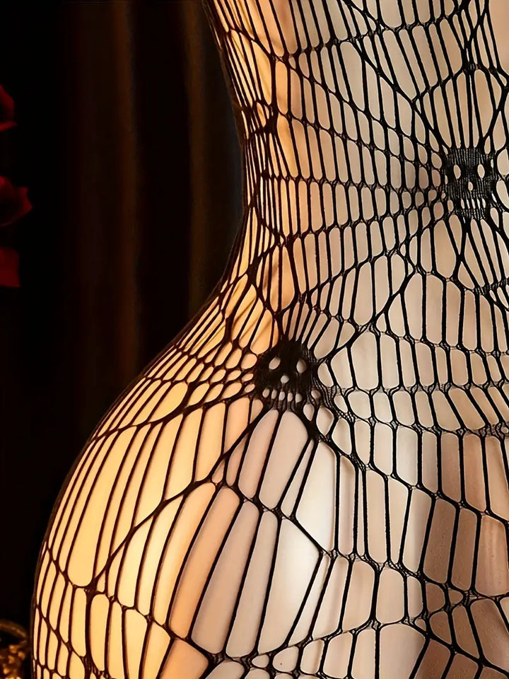Sexy bandeau cutout sleeveless skull one-piece mesh one-piece see-through legless large mesh tights sex fun lingerie and panties Valentine's Day new black bold exotic seductive underwear