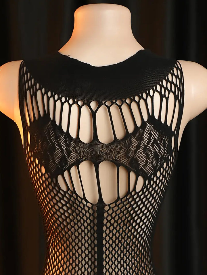 Women Sexy Bodystocking Lingerie Bodysuit Temptation Hollow Out Sheer Flower Printed Net Skirt One-Piece Socks Women'S Erotic Costumes Erotic Bodysuit,Bodystocking
