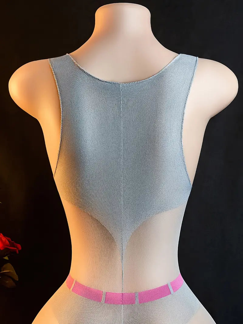 Women'S Sexy Bodystocking Lingerie Sexy Gray One-Piece Stockings Women Erotica Bodysuit Body Stockings