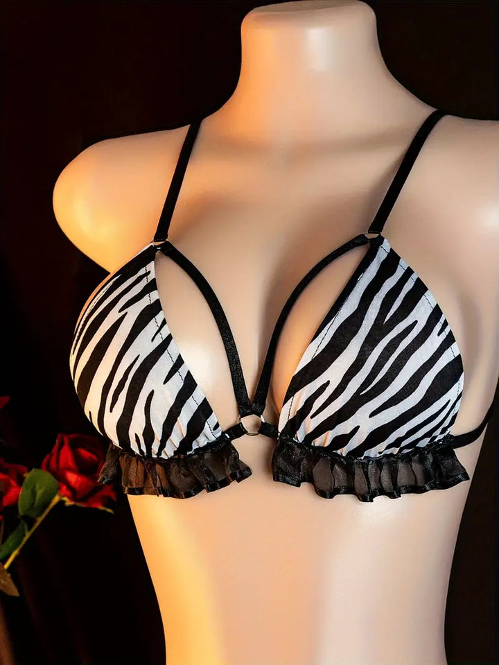 Plus size sex erotic lingerie zebra pattern new pajamas dating battle robe bed passion set women's sexy underwear and panties Bold erotic clothing seductive underwear (includes: underwear + panties)
