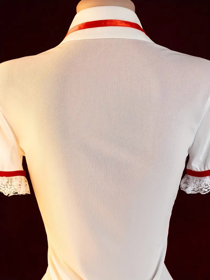 Erotic underwear sense new sexy see-through pure desire little nurse one-piece suit uniform temptation suit dating battle robe dress on the bed free passion pajamas pure uniform set