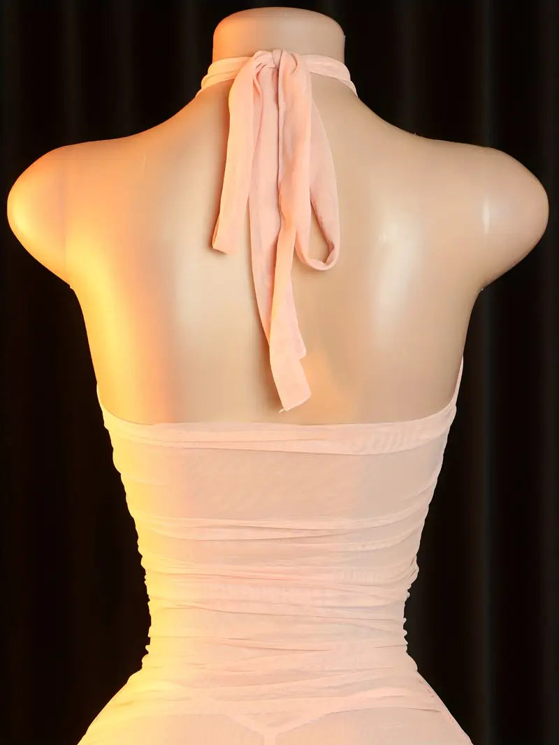 Sexy Dress Set Tempting See-through Neck Butterfly Hipster Mesh Skirt Ladies Erotic Costumes Sexy Dresses
