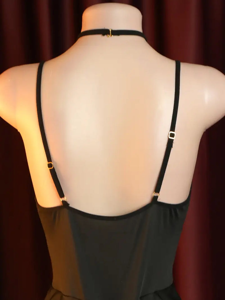 Sexy Erotic Lingerie Halterneck Chestless Onesuit Suspender See-Through Open Gear Free Temptation Tights New Backless Pajamas Dating Battle Robe Bed Passion Set Bold Erotic Outfit Revealing Exotic Seductive Underwear Chest Cutout Pajamas
