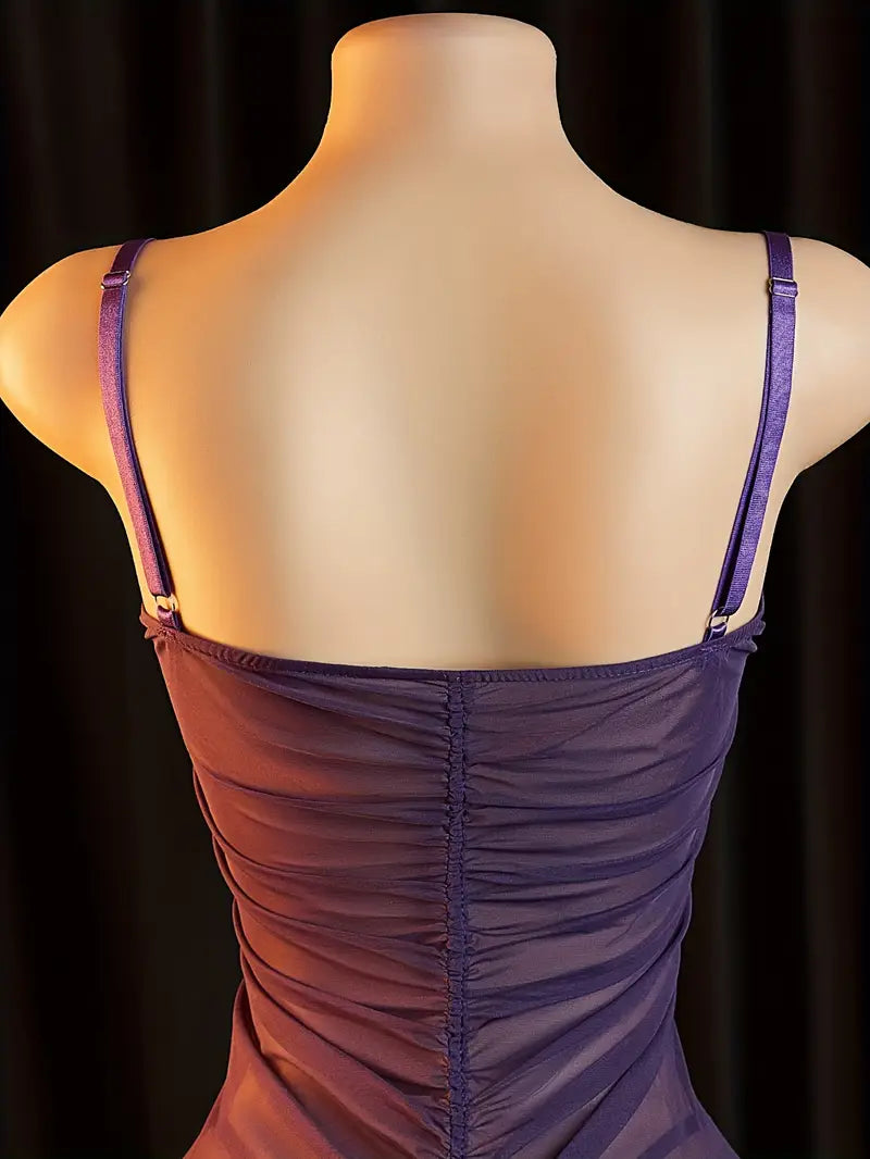 Sexy Lingerie Sexy Hot Sheer Outfit Seduction Sundress Pajamas Tights Uniform Seduction Bed Passion Set Dress Midnight Charm Lost Sexy Dress Purple Rhyme Doll Dress Bold Erotic Outfit Revealing Exotic Seductive Lingerie (Includes: Dress + T-Pants)