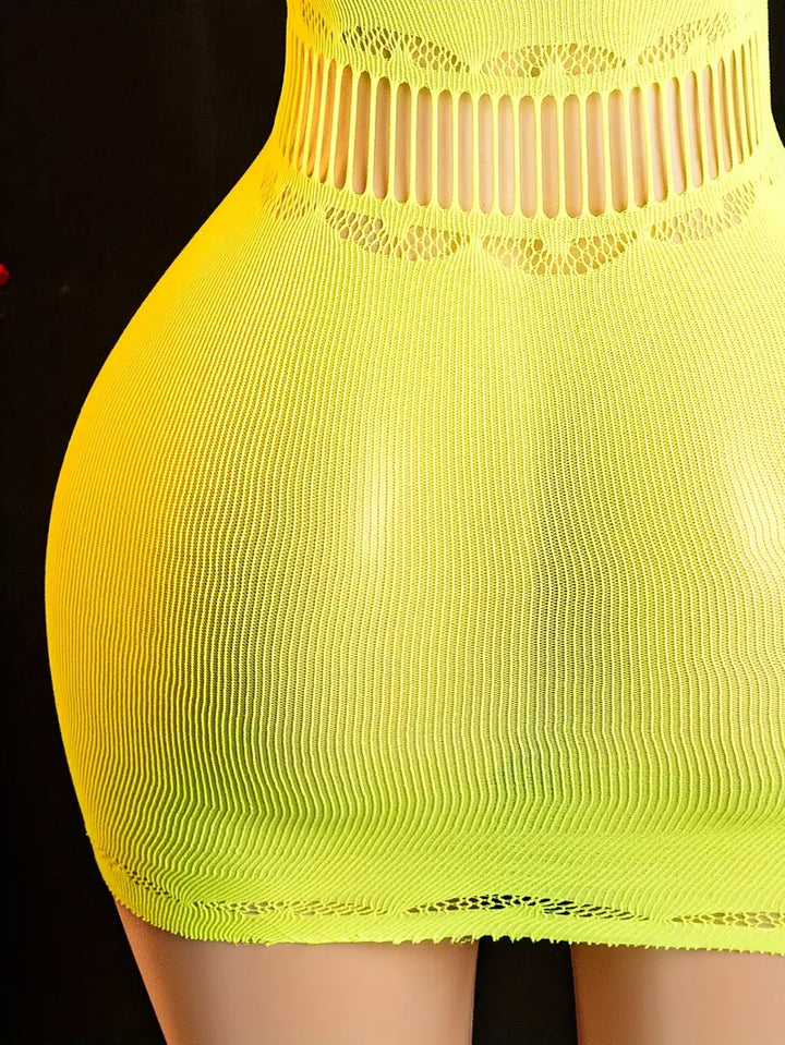 Sexy Lingerie Seductive Printed Hollow Out Dresses Mesh Sexy Bodystocking Fishnet