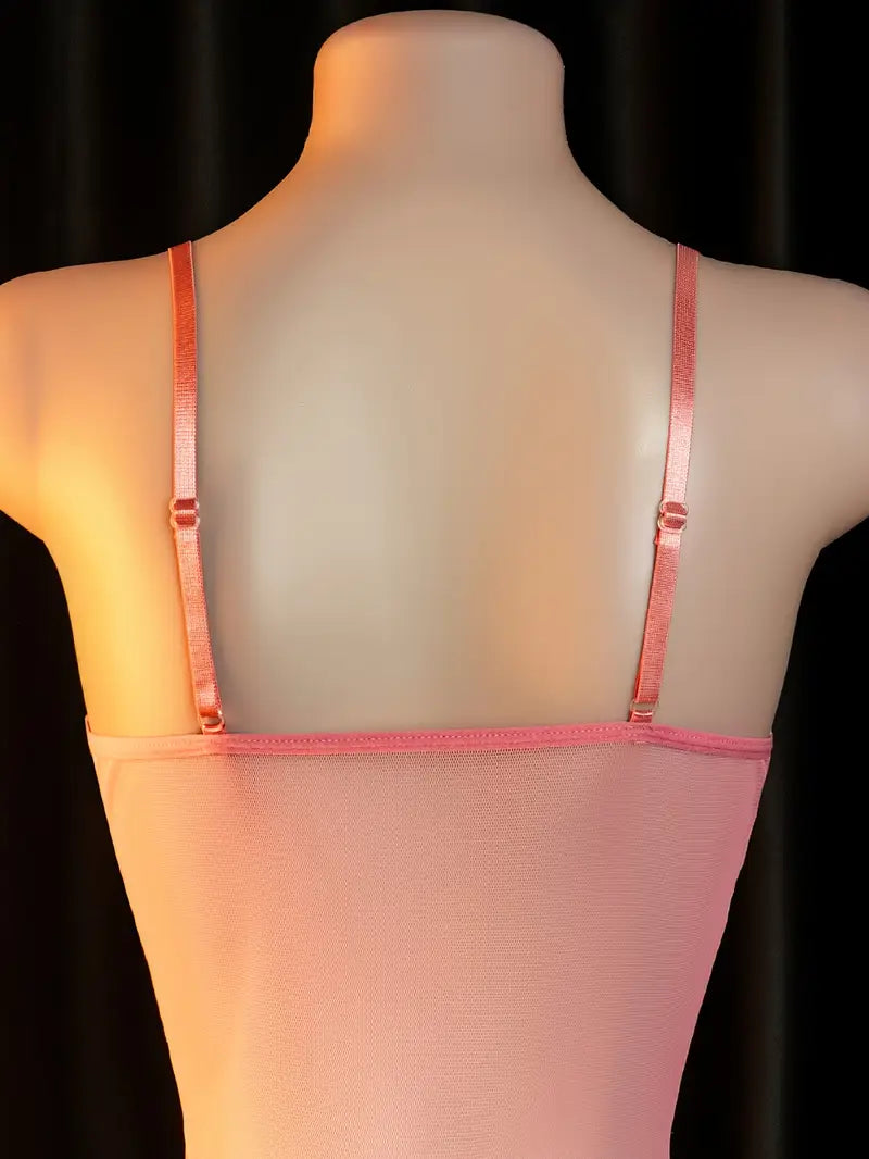 Ladies sexy lingerie rose lace sheer temptation slip dress nightgown passionate set dress lost sexy strapless doll dress daring adult costume revealing exotic enticing lingerie pink