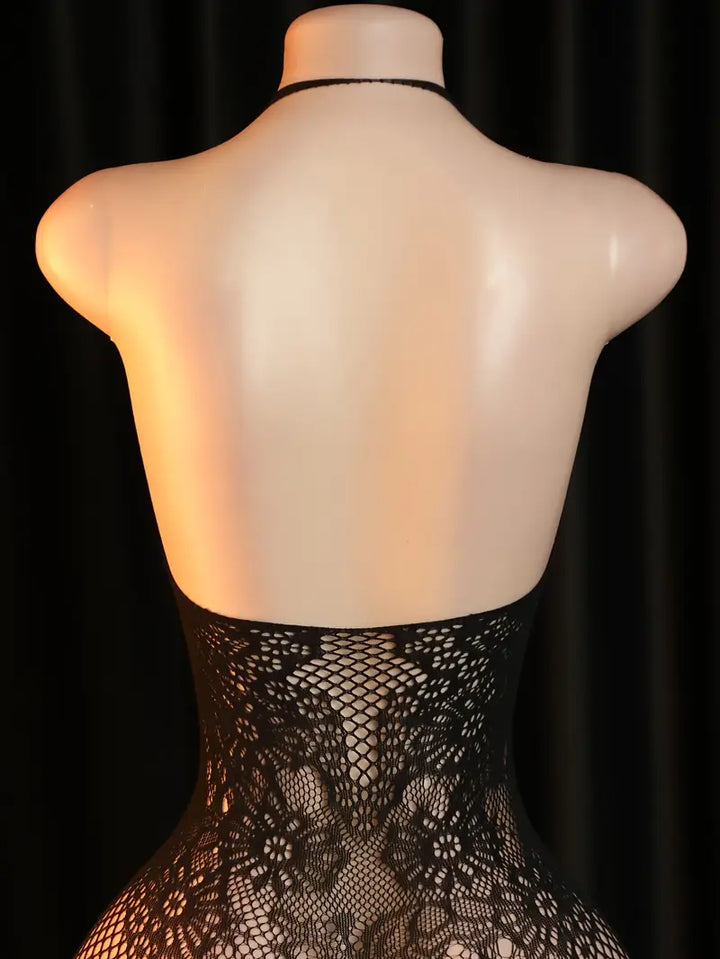 Sexy Bodystocking Bodysuit Four Strap Floral Printed Neck Mesh Women'S Erotic Costume Sexy Bodysuit, Bodystocking