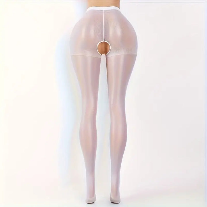 2 Pack Women's See-Through Long Open Pantyhose Cut-out Stockings Bed Sexy Pure Lust Wind Long Middle Over The Knee No Take Dating Suspenders Erotic Lingerie Fishnet Jumpsuits Bold Exotic Seductive Underwear (Includes: White + Black)