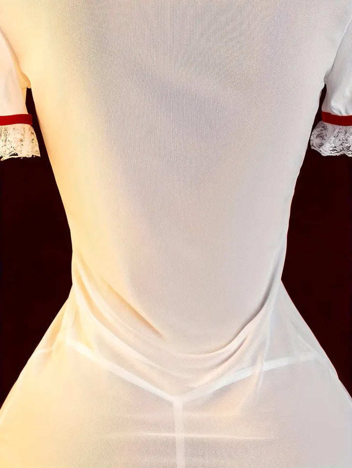 Erotic underwear sense new sexy see-through pure desire little nurse one-piece suit uniform temptation suit dating battle robe dress on the bed free passion pajamas pure uniform set