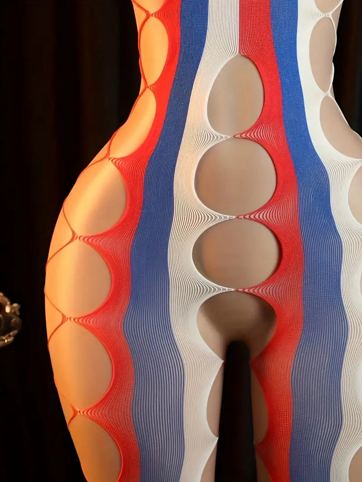 Sexy one-piece lingerie, multi-color hollow-out design, deeply alluring, open-crotch, no need to remove one-piece