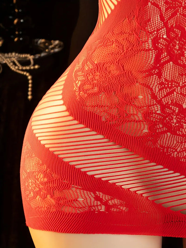 Sexy Bodystocking Lingerie Skeleton Jacquard Sexy Mesh Dress See-Through Mesh Dress Stockings Mesh Clothing Women Erotic Clothing Erotic Bodysuit Bodystocking