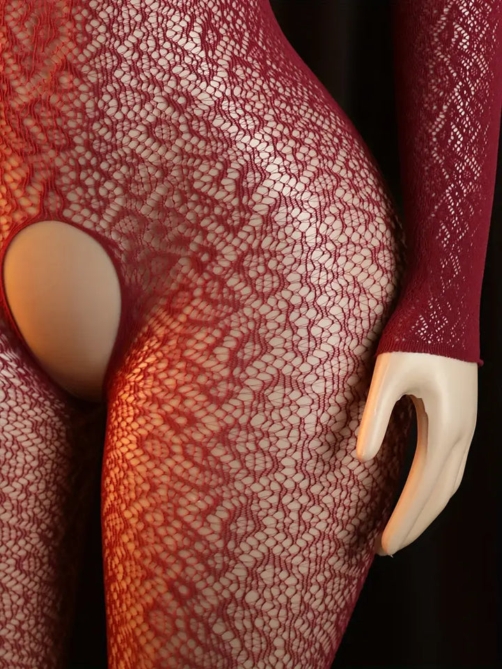 Sexy Bodystocking Fishnet Lingerie Bodysuit One-Piece Jacquard Hollow Stockings And Netsuits Ladies Erotic Costumes Erotic One-Piece Suits, Bodystocking