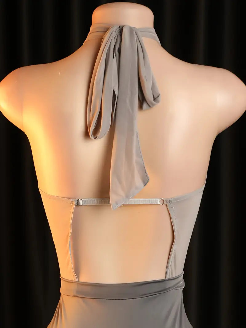 Sexy cosplay uniform set, seductive mature secretary, passionate teasing on the bed. The uniform set includes a dress and underwear.