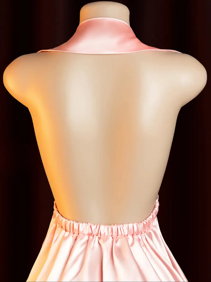 SexualitySexy LingerieBackless Pink Peach SweetheartNurse Dress SuitChestCutout Lingerie UniformTemptationCute PajamasCosplayPassion SetPure StriplessBold Erotic CostumeExposureExotic Seductive Underwear (Includes: Dress + Headband + Panties)