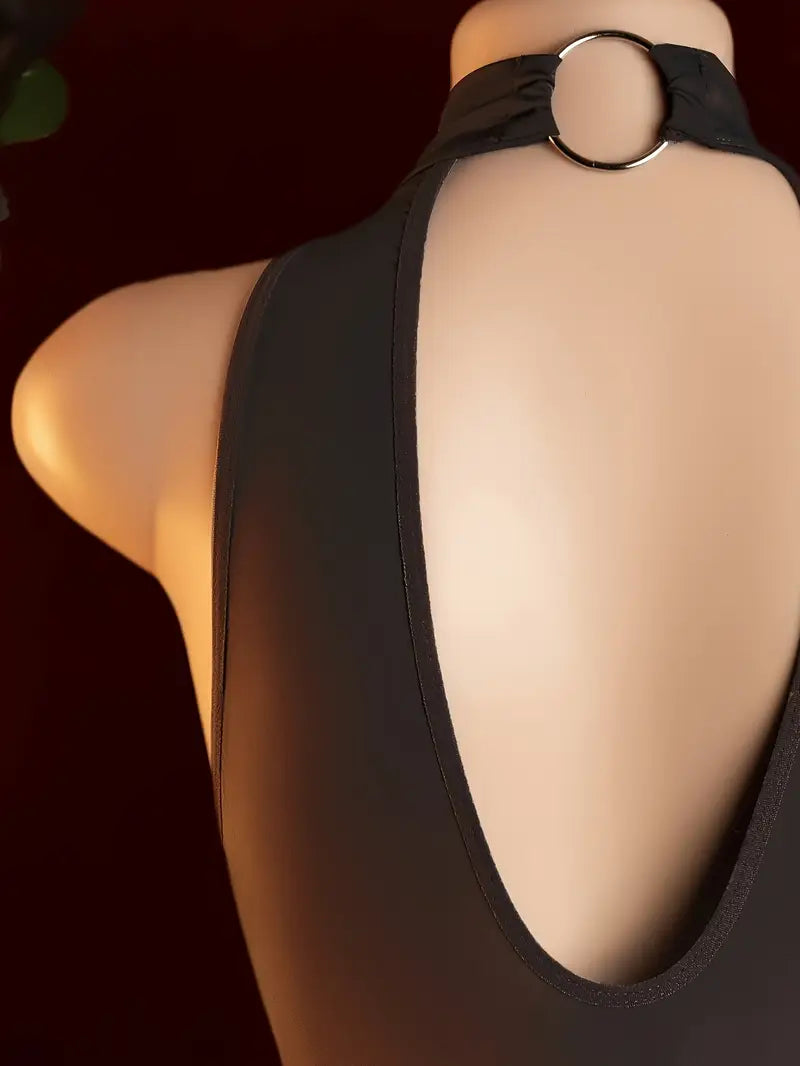 Plus size sexy hollow-out chest design suspenders sheer sexy pajamas, new fashion homewear, dating robe bedroom passion set, bold exotic lingerie series.