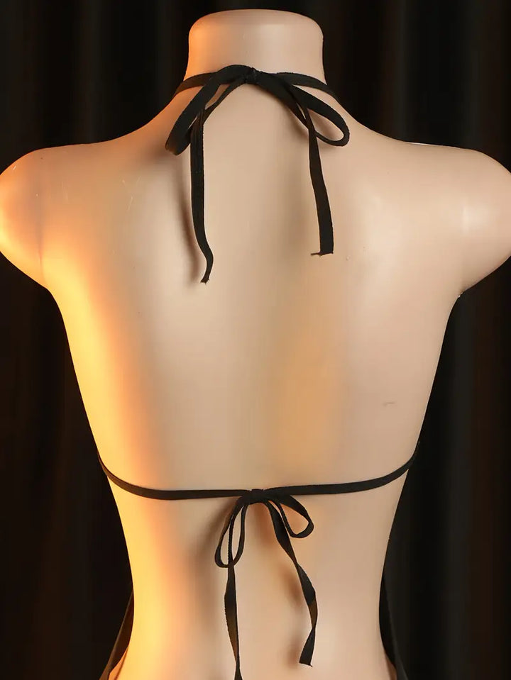 Plus size sex fun lingerie deep V lace wall strap jumpsuit suspender see-through open strapless temptation tights new pajamas dating battle robe bed passion suit bold erotic clothing exposure exotic seductive lingerie lace-up size adjustable black
