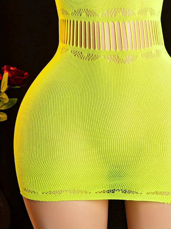 Sexy Lingerie Seductive Printed Hollow Out Dresses Mesh Sexy Bodystocking Fishnet
