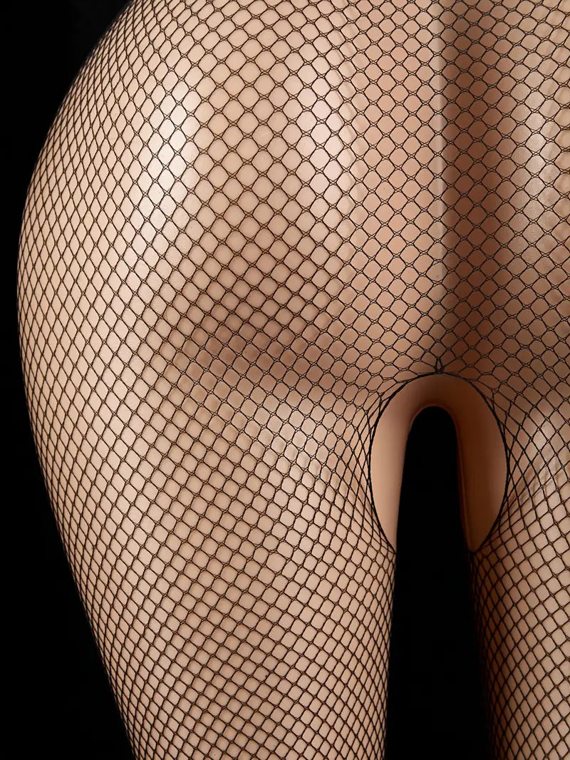 Sexy suspender fishnet tights, openwork see-through sleeveless mesh tights, sexy lingerie and panties for women, Valentine's Day suspender butterfly net