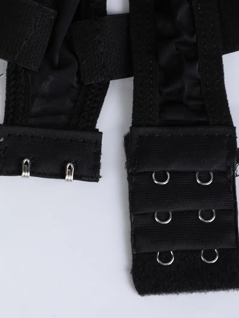 New Sexy Bodysuit - Sexy Black Ice Silky Fiber Fabric Striped Panty Strap Bodysuit