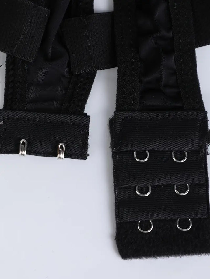 New Sexy Bodysuit - Sexy Black Ice Silky Fiber Fabric Striped Panty Strap Bodysuit