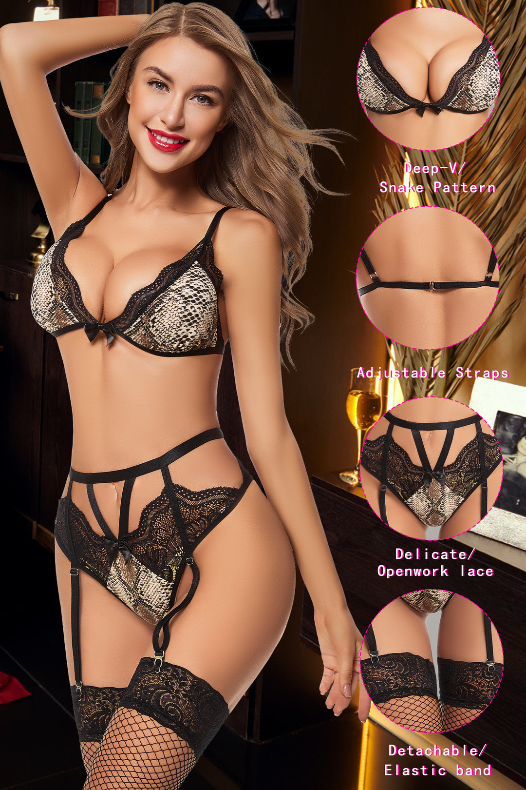 Body teddy tipo babydoll de encaje con tiras de Adsexy